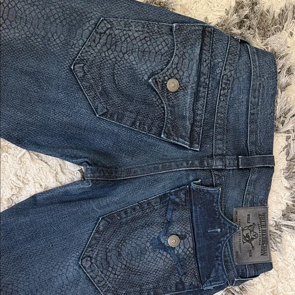 True Religion Men’s Snakeskin Indigo Jeans
